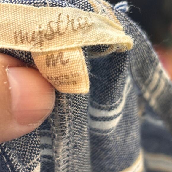 Mystree Sleeveless Striped Dress Exposed Zipper Womens Size M Chambray Blue - Picture 6 of 7